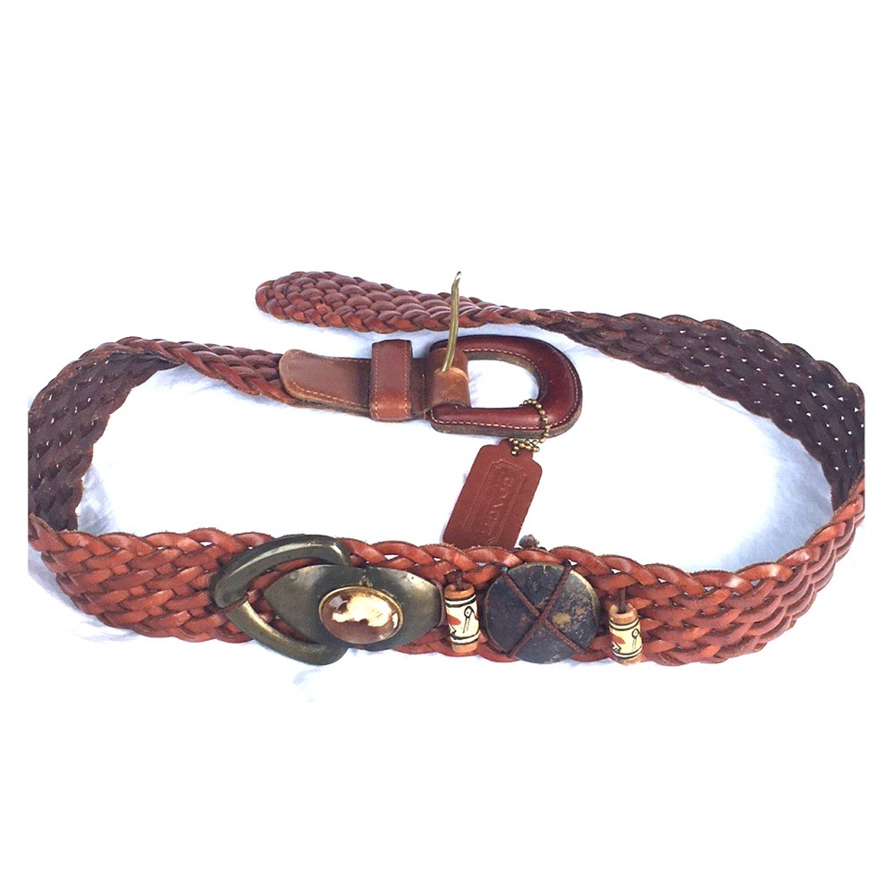 Vintage Coach Braided Leather Belt Medium